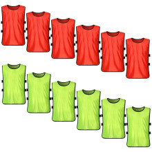 chaleco malla entrenamiento fútbol baloncesto 12 uds tallas s rojo flúor