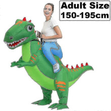 (Green) New T-Rex Dinosaur Cosplay Inflatable Costumes Suits Mascot Funny Party Anime Christmas Halloween Costume Dress for Adult Kids