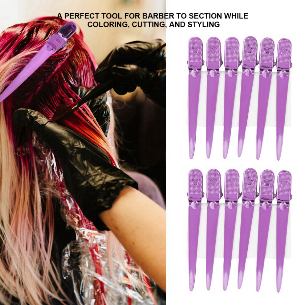 Unisex Red 12Pcs Hair Styling Clips Salon Sectioning Hairpins Rose For Hairdressing