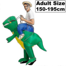 (champagne) New T-Rex Dinosaur Cosplay Inflatable Costumes Suits Mascot Funny Party Anime Christmas Halloween Costume Dress for Adult Kids