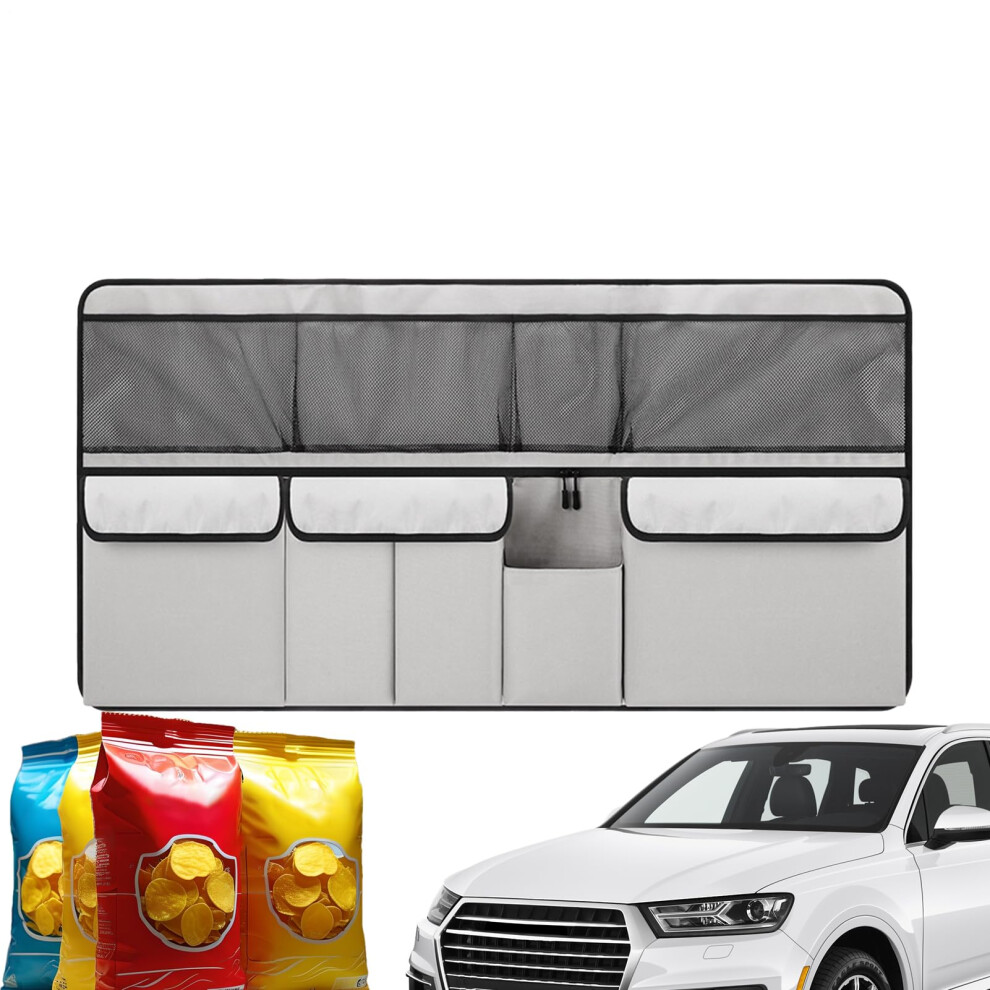 Trunk Organizer For Car Large Capacity Auto Grocery Container Bag Multi-Purpose For Travel And Road Trips Grey 9016109920652
