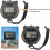 6-Pack Multi-Function Electronic Digital Sport Stopwatch Timer With Large Display Date Time Alarm Black Coaches Referees 5