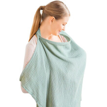 Nursing Cover 360-Degree Privacy Poncho - Breathable Light Green Nursing Cover For Outdoor Use