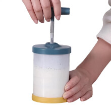 Whipped Cream Dispenser Stainless Steel Manual Handheld Whipped Cream Maker Blue Ergonomic Comfort Grip