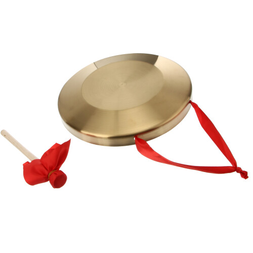 set strumenti percussione con gong cinese e martello rosso 2