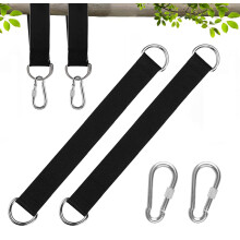 Tree Swing Hanging Straps 25cm 2-Pack With Zinc Alloy Carabiners D-Rings Max 200kg For Tree Swing Hammock Camping