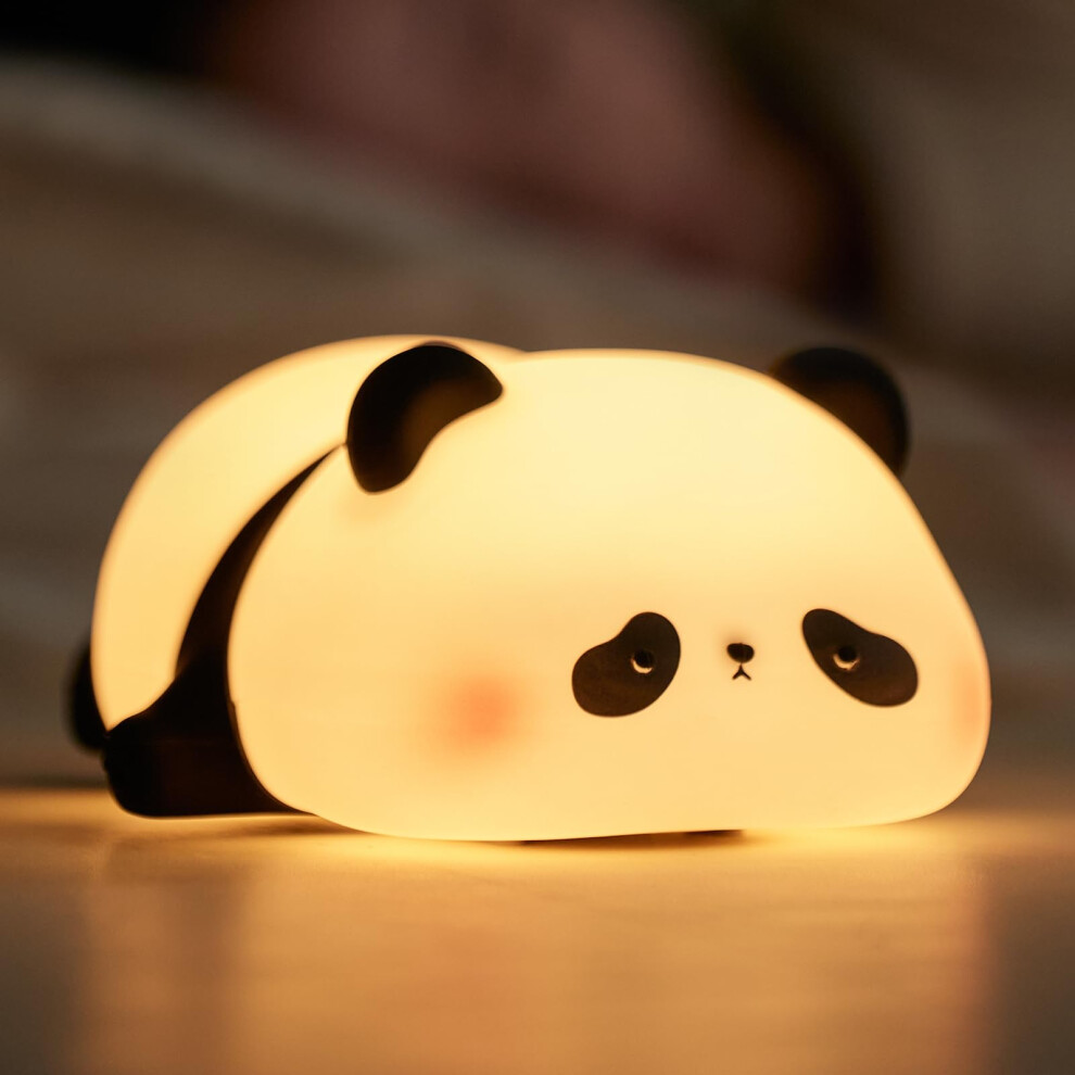 Panda Night Light Dimmable Silicone Night Lamp, 30-Min Timed Touch, Wireless Rechargeable Baby Nightlight For Toddlers