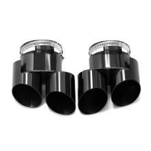 Exhaust Tip For BMW G05 X5 G06 X6 Quad Tip, 304 Stainless Steel, Black Muffler Tip, Chrome Nozzle Tip