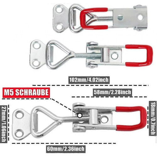 4 Pack Metal Toggle Latch,box Closure Tension Lock Toggle Clamp Latch Adjustable Toggle Latch Quick Release Toggle Catch Latch for Tool Boxes Trunk Ca 1