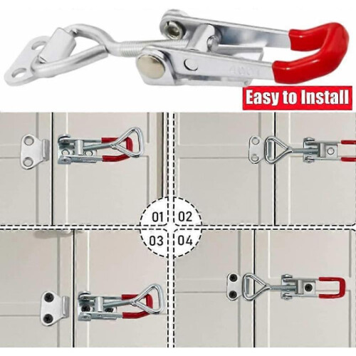 4 Pack Metal Toggle Latch,box Closure Tension Lock Toggle Clamp Latch Adjustable Toggle Latch Quick Release Toggle Catch Latch for Tool Boxes Trunk Ca 2