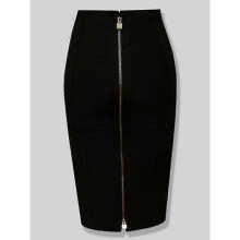 (M, H888-Black) Women's Elastic Bodycon Summer Pencil Bandage Skirt in Orange, Blue, Black, Red, White & Pink, 58cm