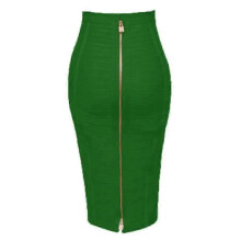 (S, H888-Green) Women's Elastic Bodycon Summer Pencil Bandage Skirt in Orange, Blue, Black, Red, White & Pink, 58cm