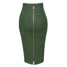 (L, H888-Army Green) Women's Elastic Bodycon Summer Pencil Bandage Skirt in Orange, Blue, Black, Red, White & Pink, 58cm