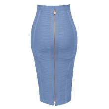 (L, H888-Sky Blue) Women's Elastic Bodycon Summer Pencil Bandage Skirt in Orange, Blue, Black, Red, White & Pink, 58cm