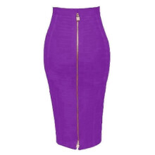 (XL, H888-Purple) Women's Elastic Bodycon Summer Pencil Bandage Skirt in Orange, Blue, Black, Red, White & Pink, 58cm