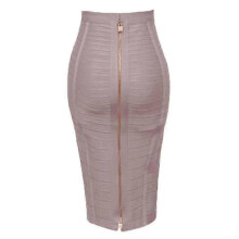 (M, H888-Beige) Women's Elastic Bodycon Summer Pencil Bandage Skirt in Orange, Blue, Black, Red, White & Pink, 58cm