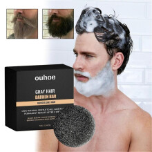 OUHOE Black Hair Soap Repair Black Hair Fixation Massage Moisturizing Hair Soothing Soap Black Hair Cleaning and Care Soap