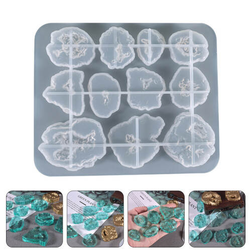 White Silicone Crystal Stone Mold for DIY Crafts Easy Demolding 2
