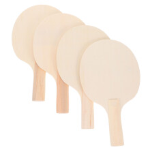 4 pale ping pong in legno non verniciate per bambini e adulti