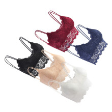 5-teiliges Set Damen-BHs mit Spitze, V-Ausschnitt, wattiert, Bandeau