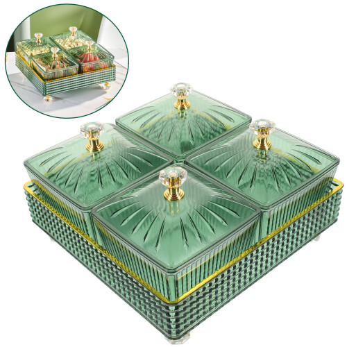 1 Set Geteilter Servierplatten Mit Tablett Snack Halter Trockenobst 2