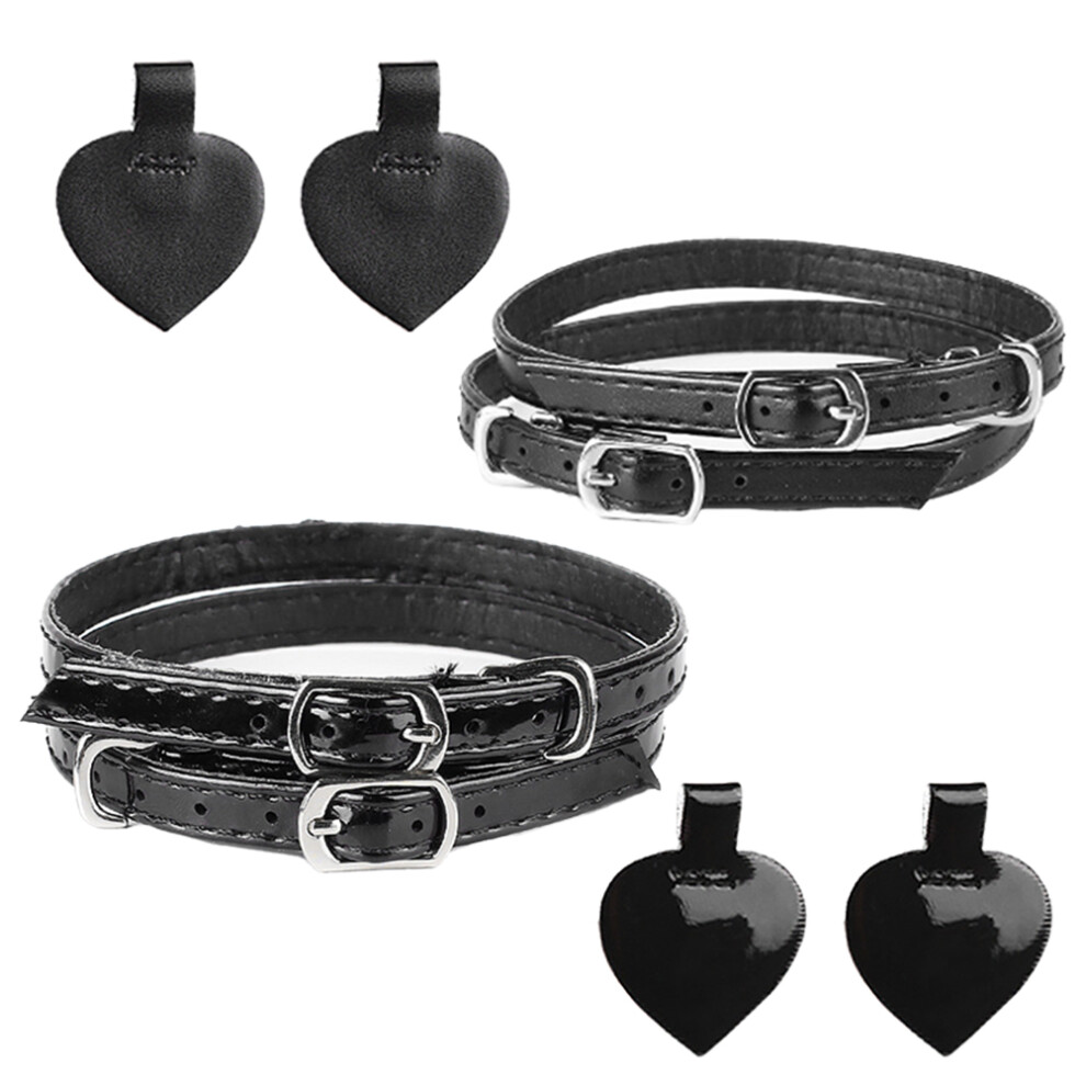 2 Set Cinturini Antiscivolo Per Tacco Alto Con Inserti (Nero)