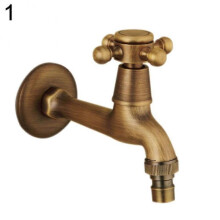 (Long, Antique Bronze*) Antique Brass Copper Wall Mounted Faucet Bathroom Sink Washing Machine Water Tap