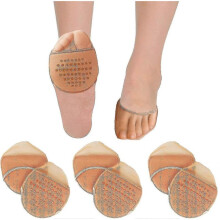 (Beige-3 Pairs Cover Toe) 3 Pairs Women's Toe Topper Socks Non Slip Toe Cover No Show Half Socks With Cushion Pad