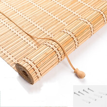 Natural Bamboo Roller Blinds Customizable Breathable Roll Up Roman Style 70x80 cm (28x32 in) Indoor Outdoor 70% Blackout
