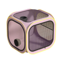 Pet Drying Box 50x50x50cm Purple Portable Enclosed Dryer Cage With Transparent Viewing Window For Cats And Puppies