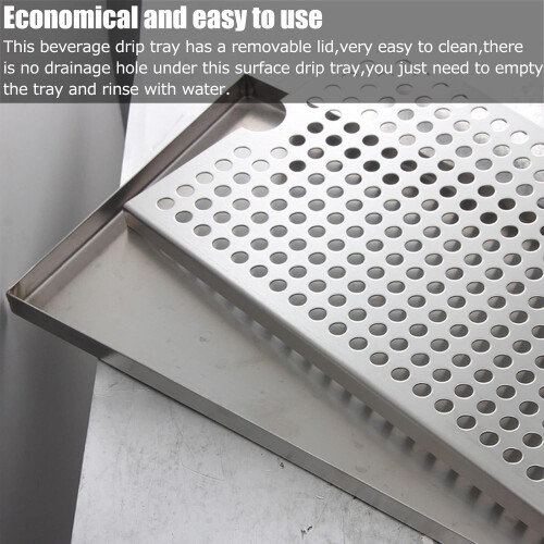 Stainless Steel Mini Fridge Drip Tray Non-Drain Rectangular Bar 30 cm For Kitchen And Bar Use 1