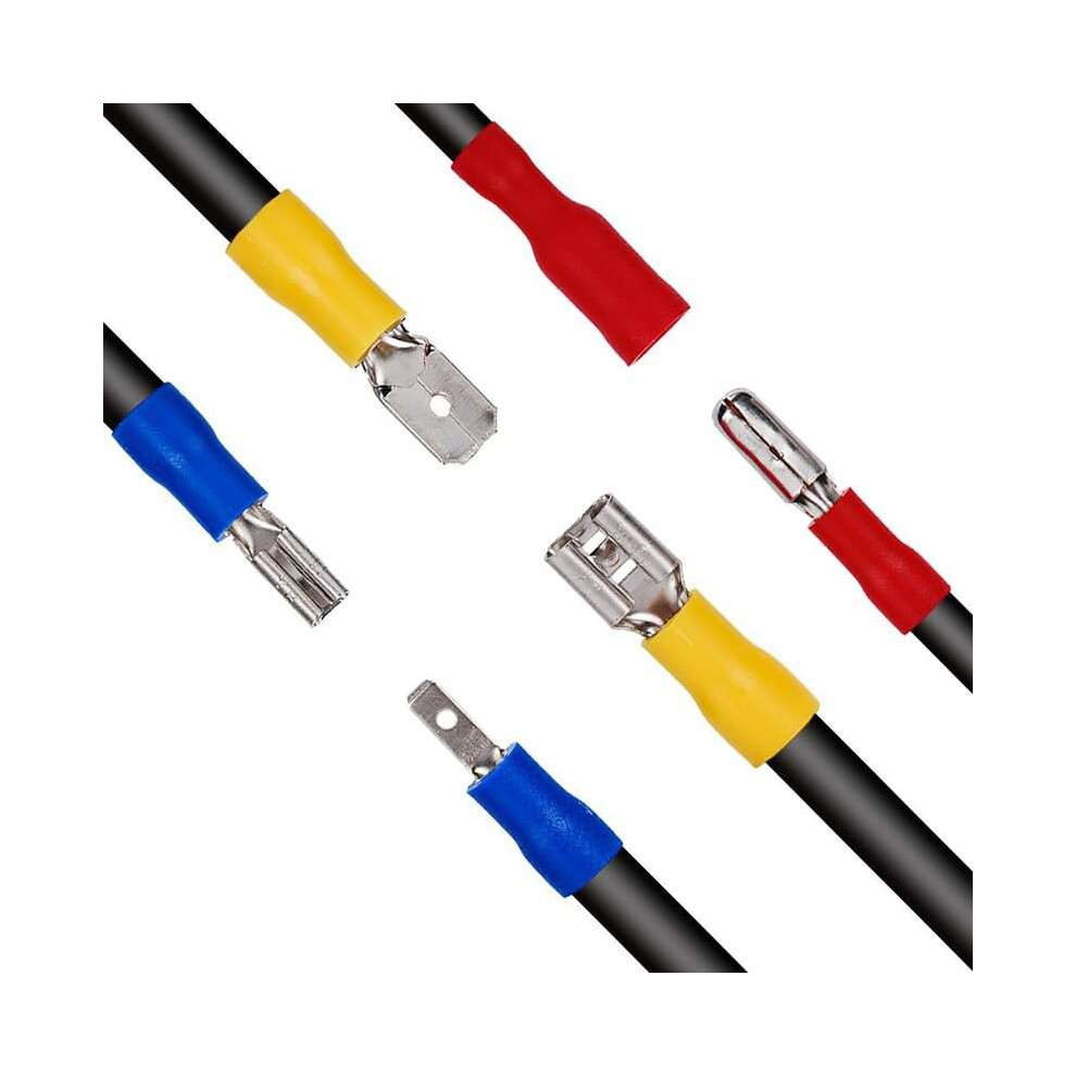 Crimp Spade Terminal Assorted 300-Piece Electrical Wire Connector Kit With Insulated Ring Fork Butt Terminals 9084446967241