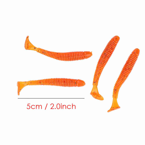 50 Stück 5cm weiche Kunststoff-T-Schwanflossen-Köder, Mehrere Farben 1