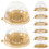 50Pcs Small Cake Boxes Portable Clear Mousse Container Golden Color 1