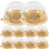 50Pcs Small Cake Boxes Portable Clear Mousse Container Golden Color 9