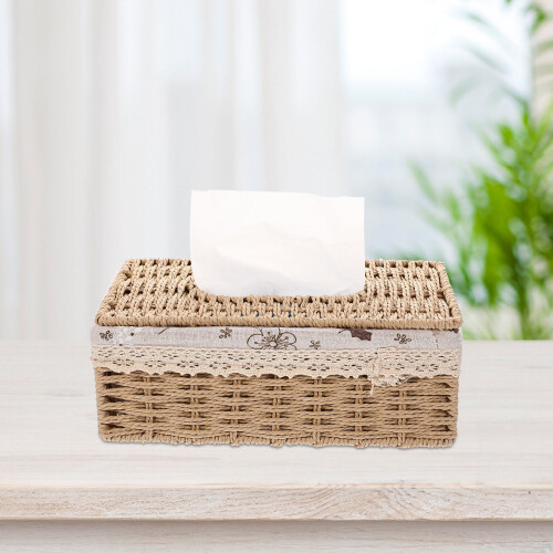 handgeweven tissuebox - gebreide servettenhouder voor op 2