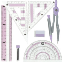 set righello multifunzionale con compasso e goniometro per disegno bambini