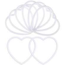 20Pcs Acrylic Heart Shape Rings Dream Catcher Hoops for Handmade Decor