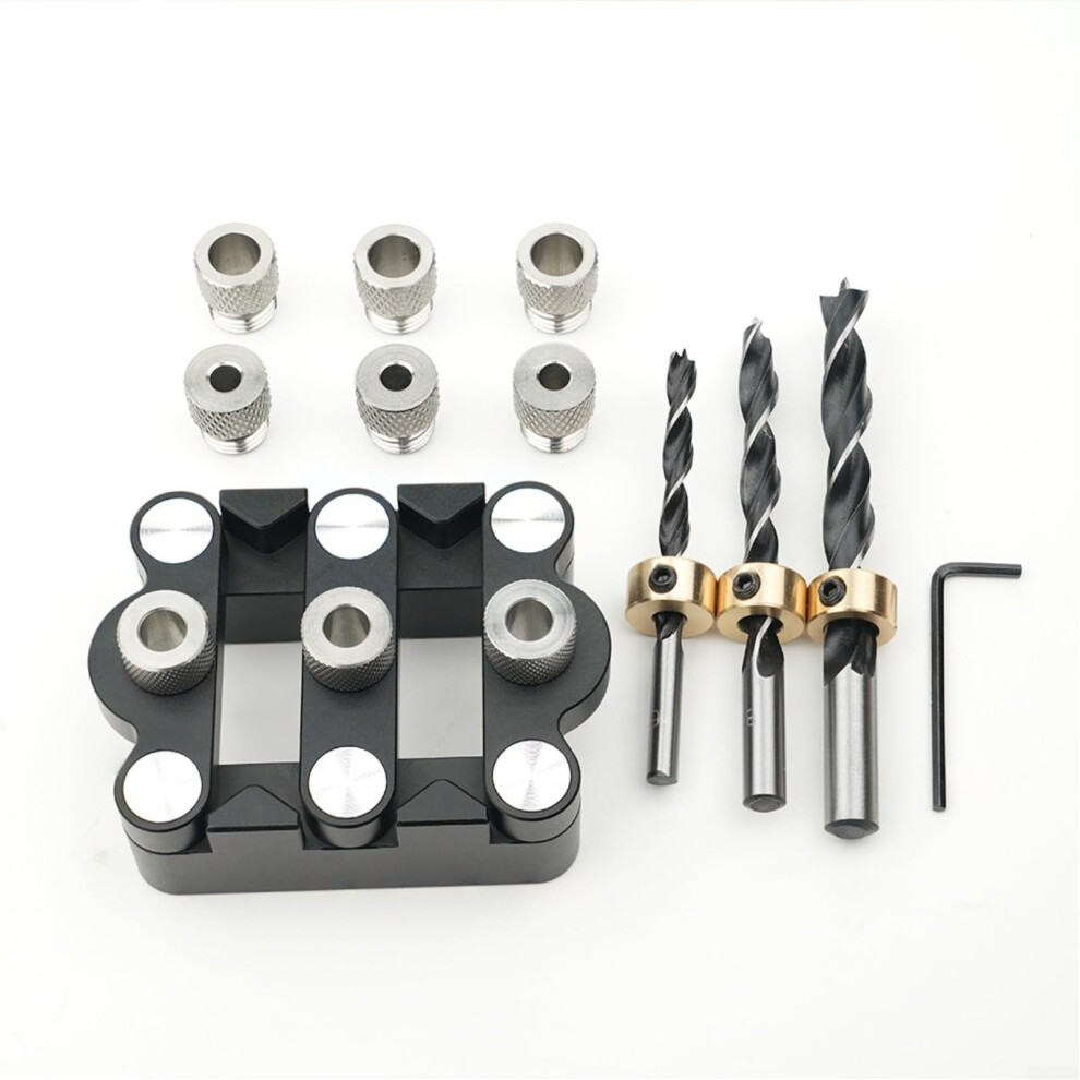 Woodworking Locator 3-In-1 Cnc Aluminum Tenon Drill Tool For Round Log Tenon Precise Centering 32Mm Hole Center Distance 9016109923684