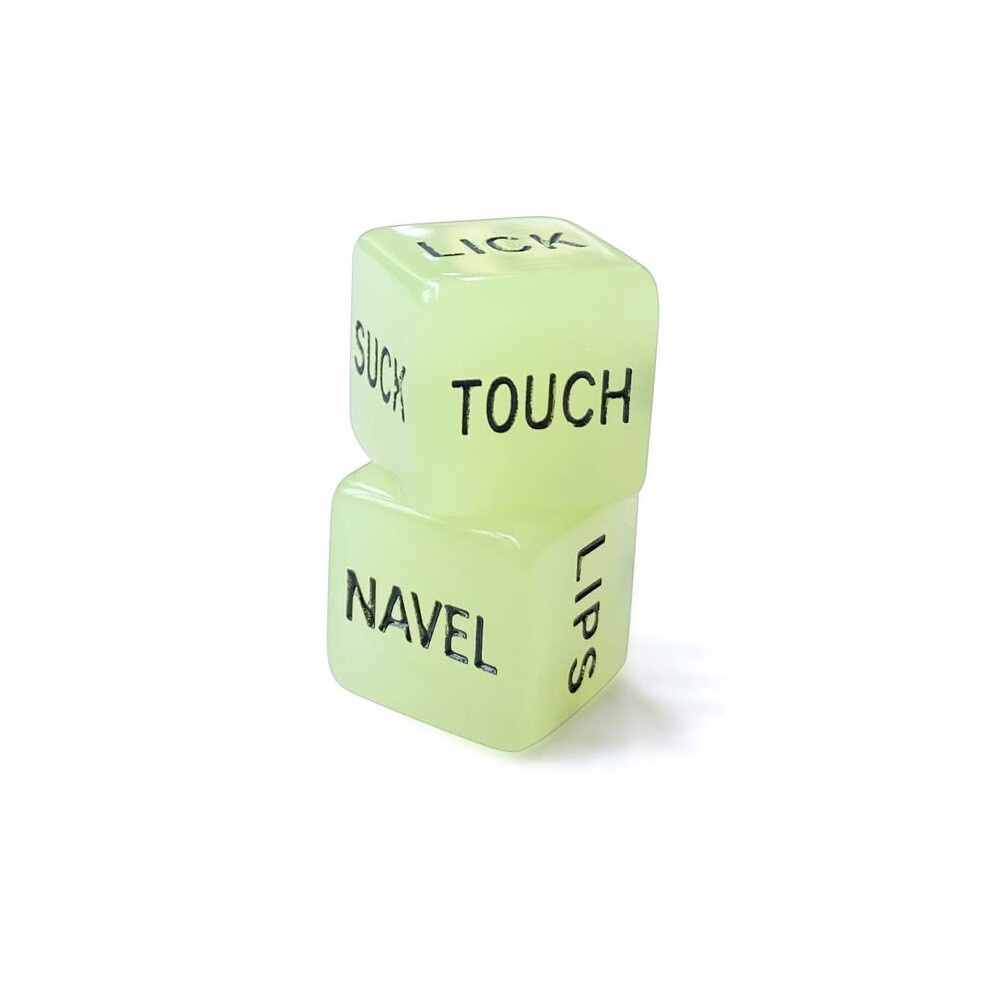 Sexual Dice Games 2-Piece Glow-In-The-Dark Dice Set For Adult Couples Naughty Positions Bedroom And Party Dice