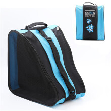 Roller Skate Bag Blue Triangle Breathable Ice Skate Bag With Adjustable Shoulder Strap Portable Bag For Boys Girls