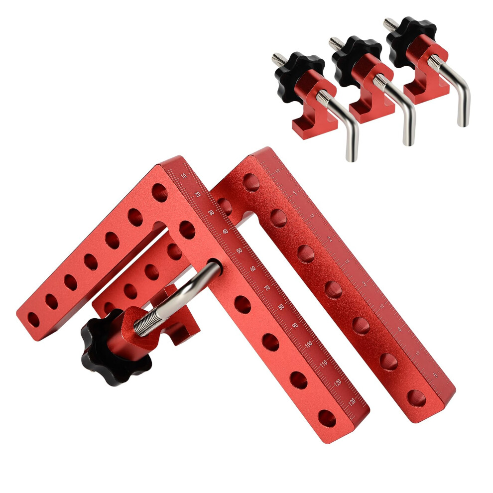 90 Degree Right Angle Positioning Square Clamp Aluminum Alloy Woodworking Carpenter Corner Clamping Tool 14Cm Red 9016109923950