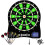 Illuminated 13" Electronic Dart Board Set, 48 Games, 6 Soft Tip Darts, Automatic Scoring, Compact Green Board 1