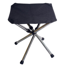 Fishing Chair Folding Portable Stainless Steel Stool Outdoor Adjustable Oxford Cloth Seat Black 160 Kg Capacity