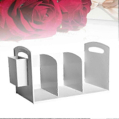 Multi Functional Book Rack Bookends Desk Storage Rack Bookcase Plastic for Home (White) 1