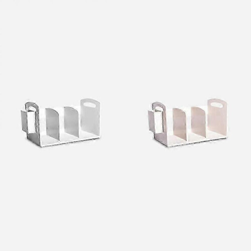 Multi Functional Book Rack Bookends Desk Storage Rack Bookcase Plastic for Home (White) 2