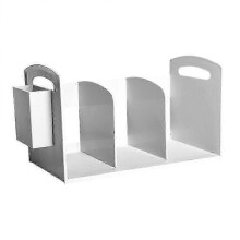 Multi Functional Book Rack Bookends Desk Storage Rack Bookcase Plastic for Home (White)