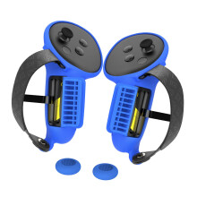 Silicone Handle Covers For Quest3S Compatible Blue Protective Cover For VR Controllers