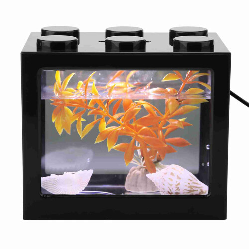 Exquisite Schwarzes USB-LED-Fischglas – Perfekte Büro- oder Tischdekoration 2