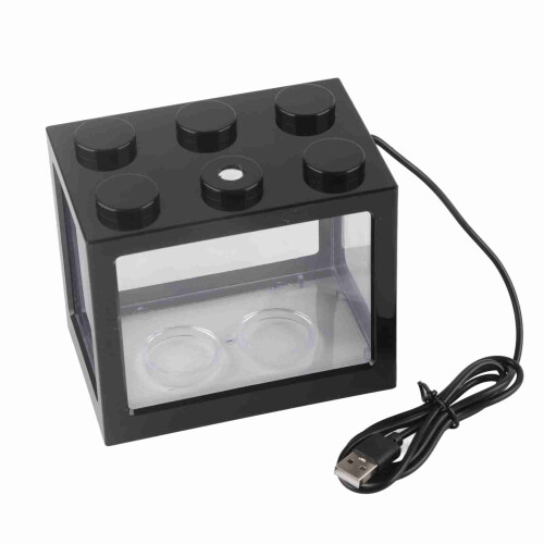 Exquisite Schwarzes USB-LED-Fischglas – Perfekte Büro- oder Tischdekoration 1